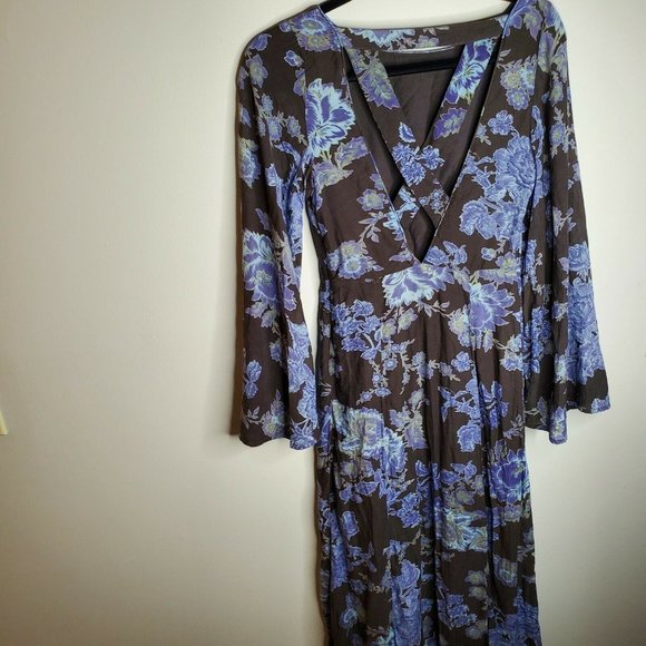 Free People Melrose Floral maxi  bell sleeve dress - Picture 3 of 7